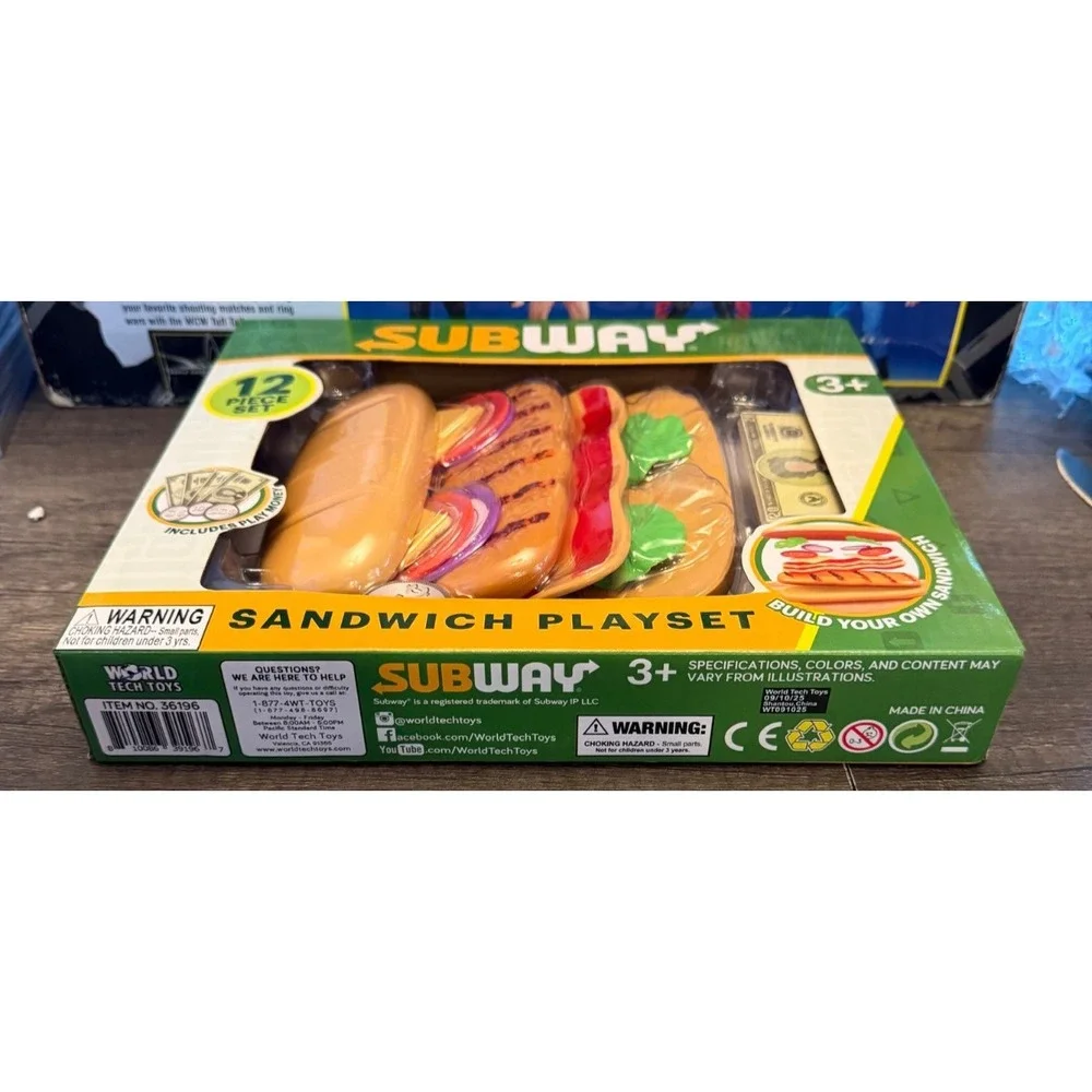 Subway Sandwich Playset World Tech Toys 12 Piece Build Your Own Sub Toy 36196